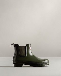 Hunter Original Gloss Naisten Original Chelsea Boots Tummanoliivinvihreä | Suomi-21046