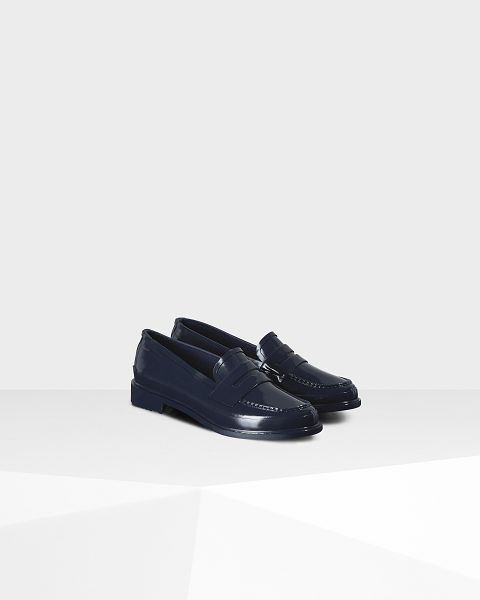 Hunter Gloss Penny Naisten Loaferit Laivastonsininen | Suomi-82791