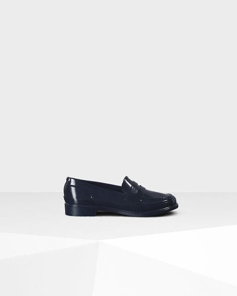 Hunter Gloss Penny Naisten Loaferit Laivastonsininen | Suomi-82791