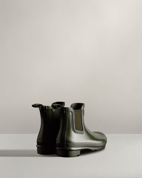 Hunter Original Gloss Naisten Original Chelsea Boots Tummanoliivinvihreä | Suomi-21046