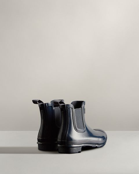 Hunter Original Gloss Naisten Original Chelsea Boots Laivastonsininen | Suomi-21479