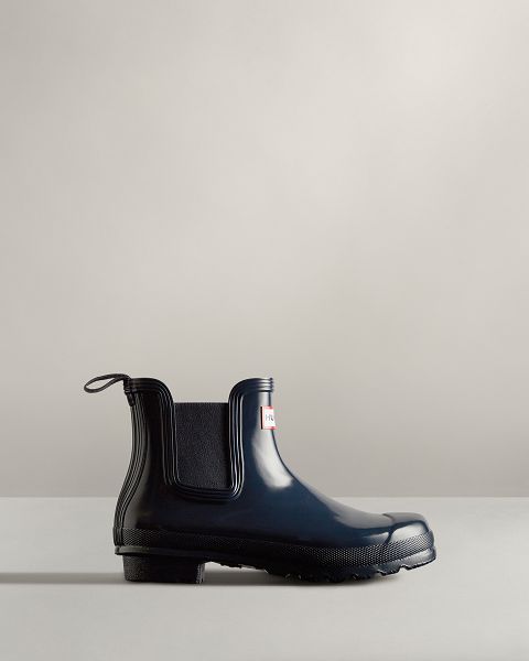 Hunter Original Gloss Naisten Original Chelsea Boots Laivastonsininen | Suomi-21479