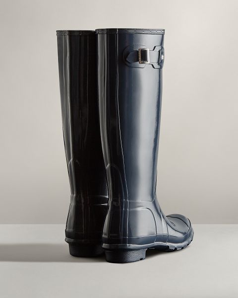 Hunter Original Korkeat Gloss Naisten Original Tall Boots Laivastonsininen | Suomi-94517