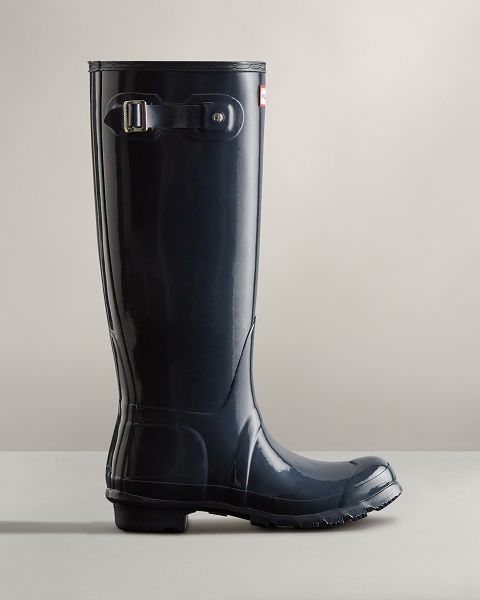 Hunter Original Korkeat Gloss Naisten Original Tall Boots Laivastonsininen | Suomi-94517