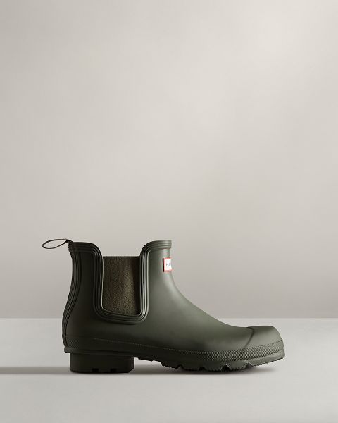 Hunter Original Miesten Original Chelsea Boots Tummanoliivinvihreä | Suomi-89316