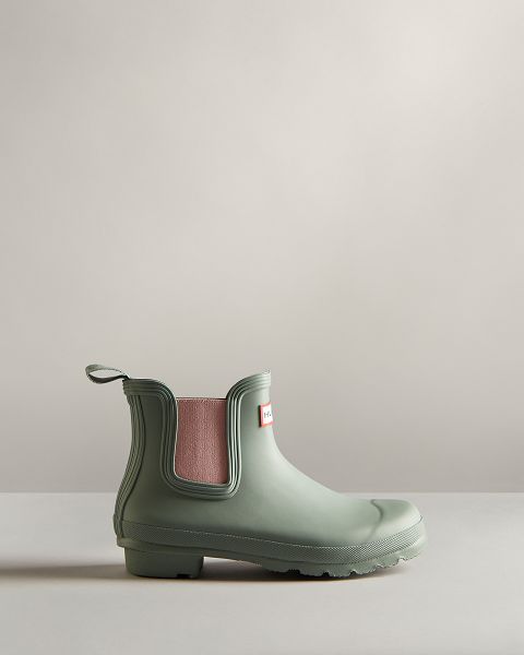 Hunter Original Naisten Original Chelsea Boots Vihreä Pinkki | Suomi-84076