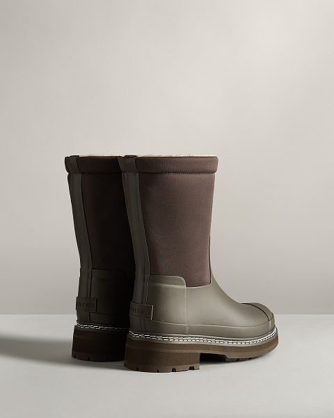 Hunter Refined Stitch Roll Top Naisten Sherpa Boots Vihreä | Suomi-56804